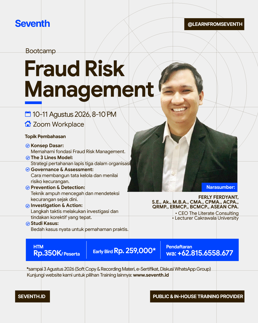 Poster Bootcamp Fraud Risk Management 2026 - Seventh Training Provider